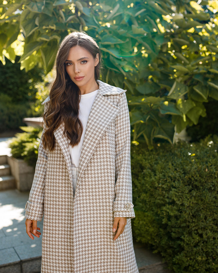 Light Houndstooth Coat