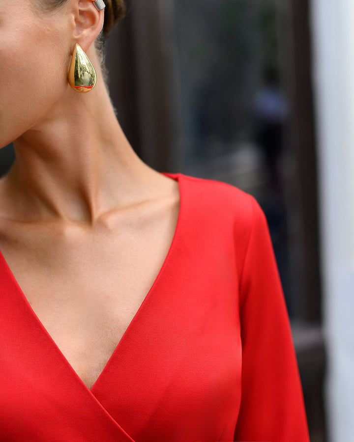 Red Maxi Wrap Dress