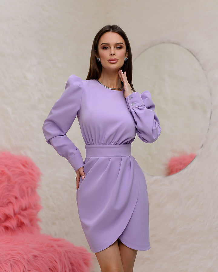 Lavender Mini Dress with Long Sleeves