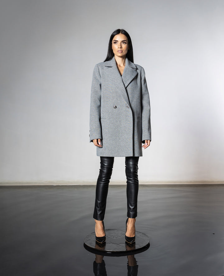 England Short Wrap Coat Gray