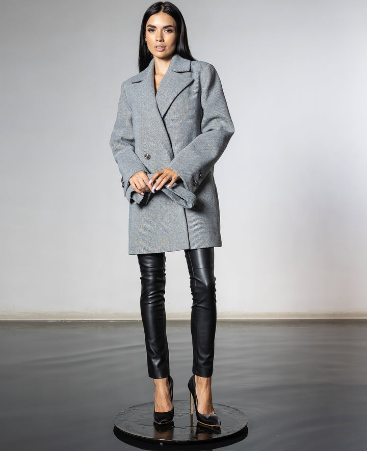 England Short Wrap Coat Gray