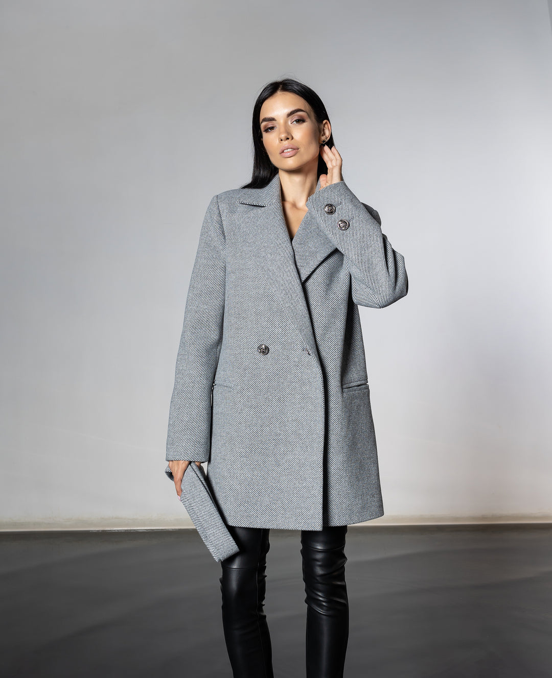 England Short Wrap Coat Gray