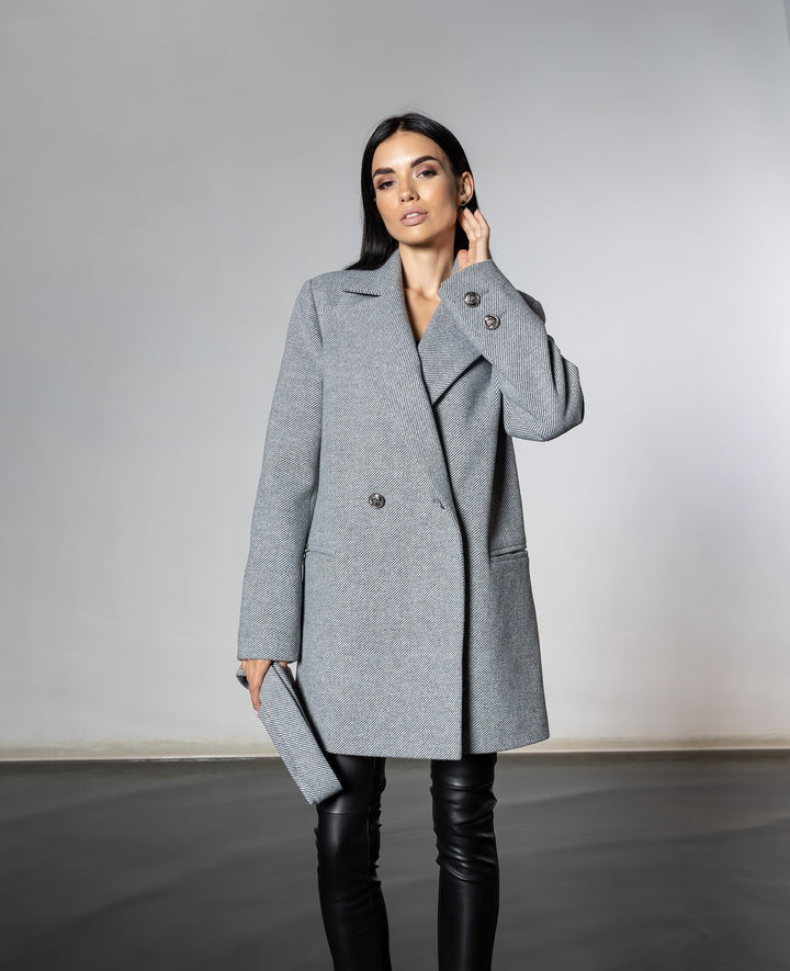 England Short Wrap Coat Gray