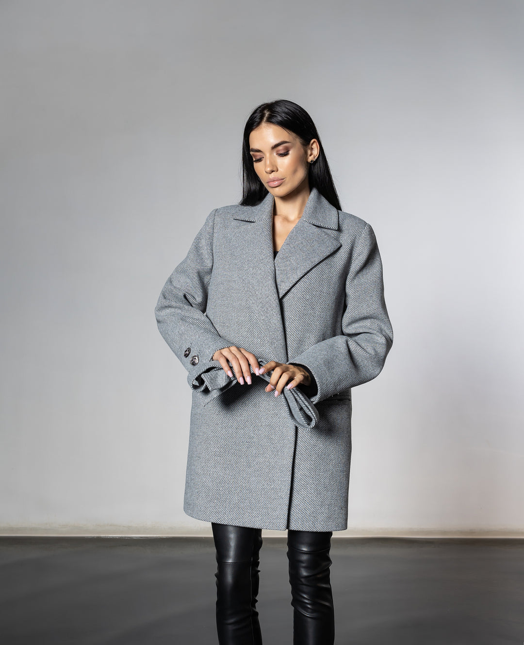 England Short Wrap Coat Gray