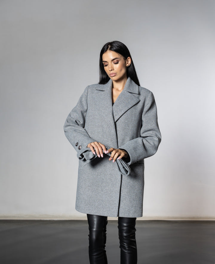 England Short Wrap Coat Gray