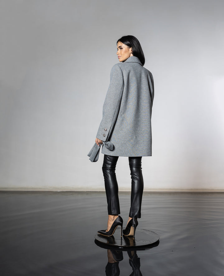 England Short Wrap Coat Gray