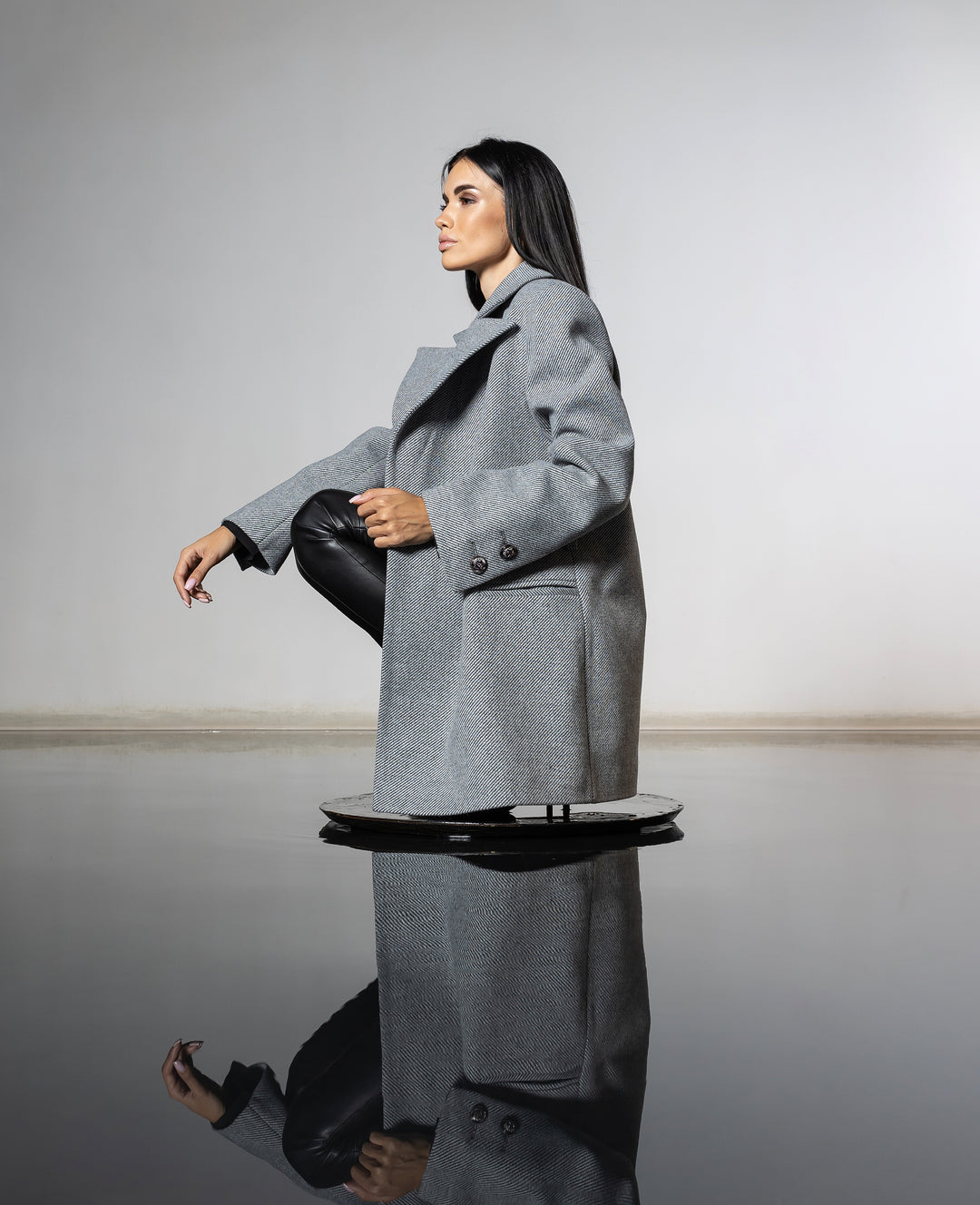 England Short Wrap Coat Gray