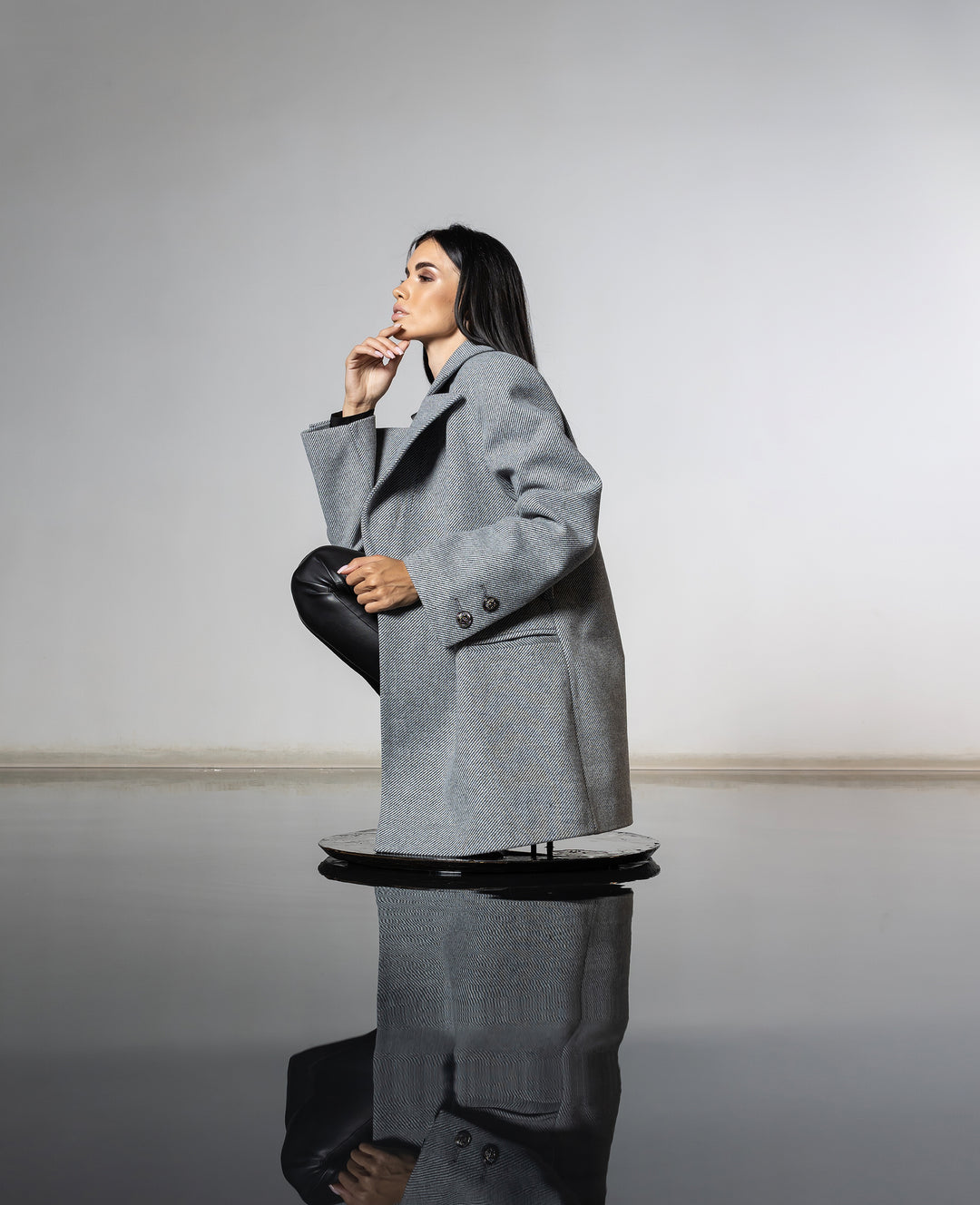 England Short Wrap Coat Gray