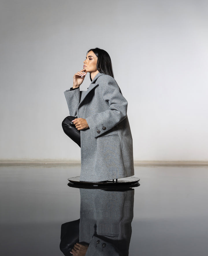 England Short Wrap Coat Gray