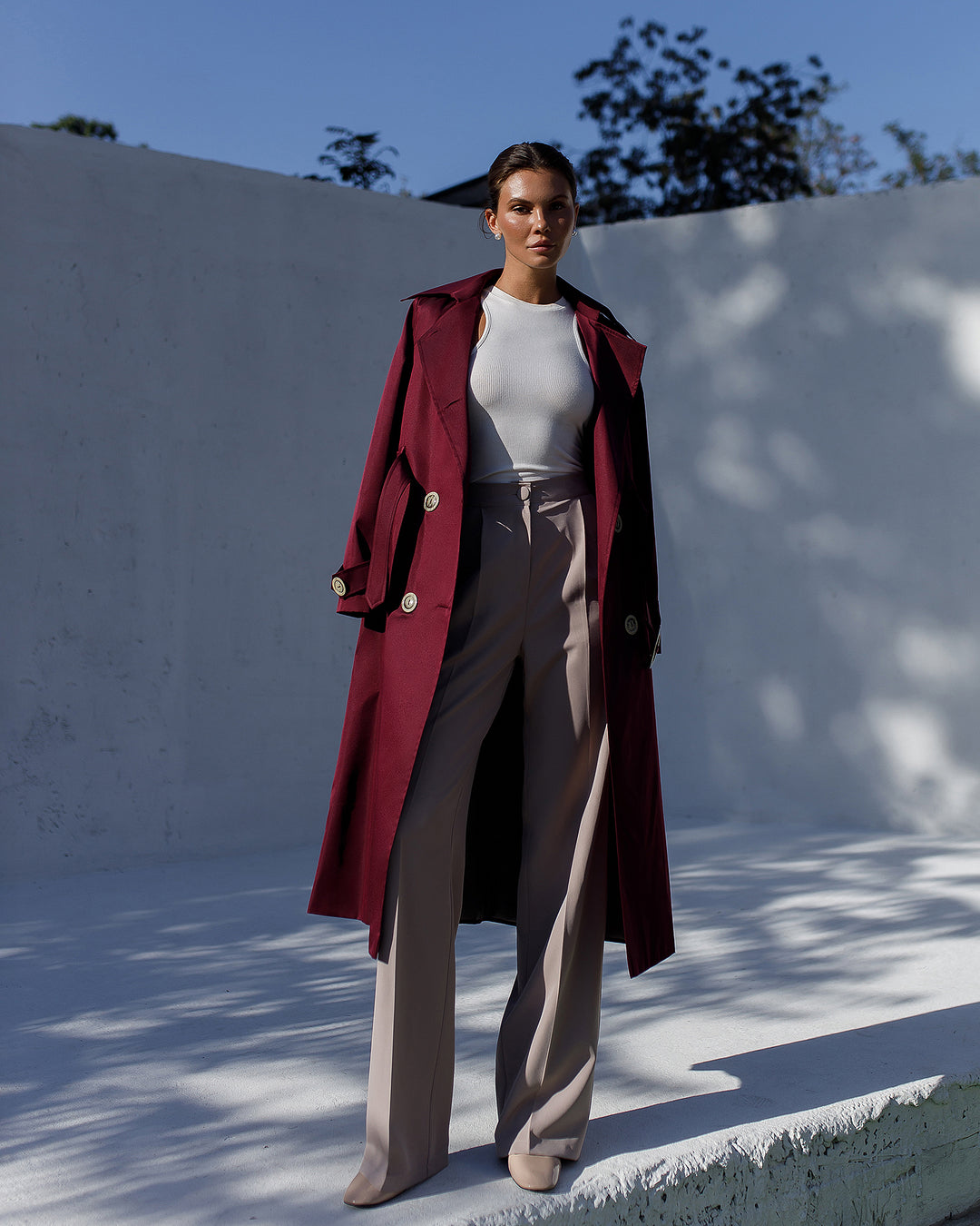 Marsala Cotton Trench coat