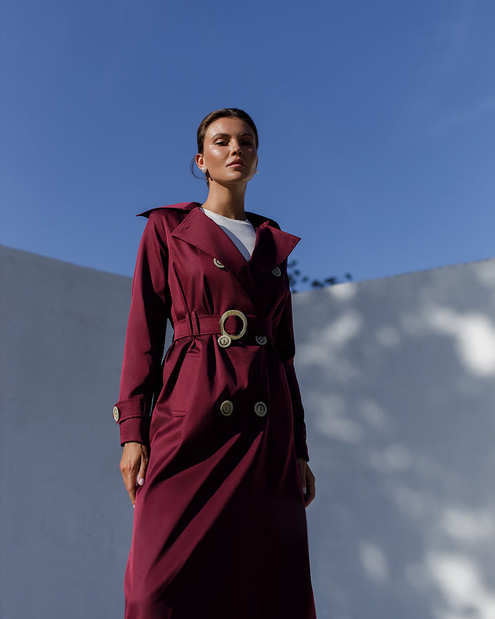 Marsala Cotton Trench coat