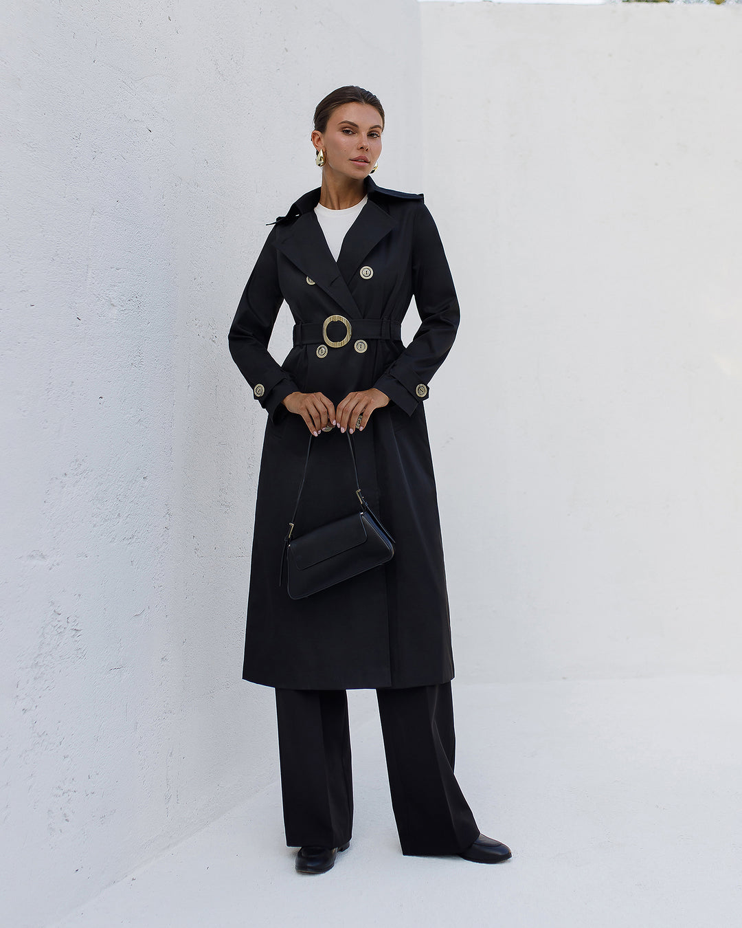 Black cotton Trenchcoat