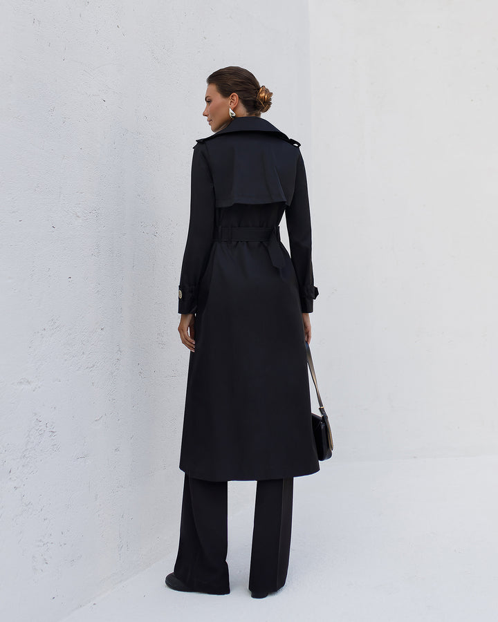 Black cotton Trenchcoat