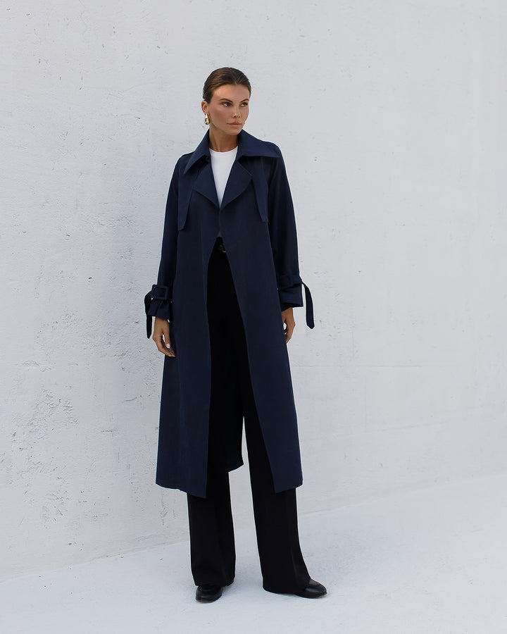 Navy Blue Trench Coat