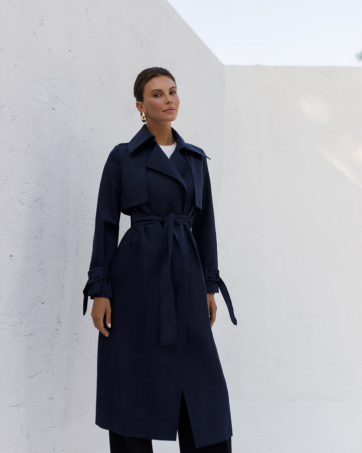 Navy Blue Trench Coat