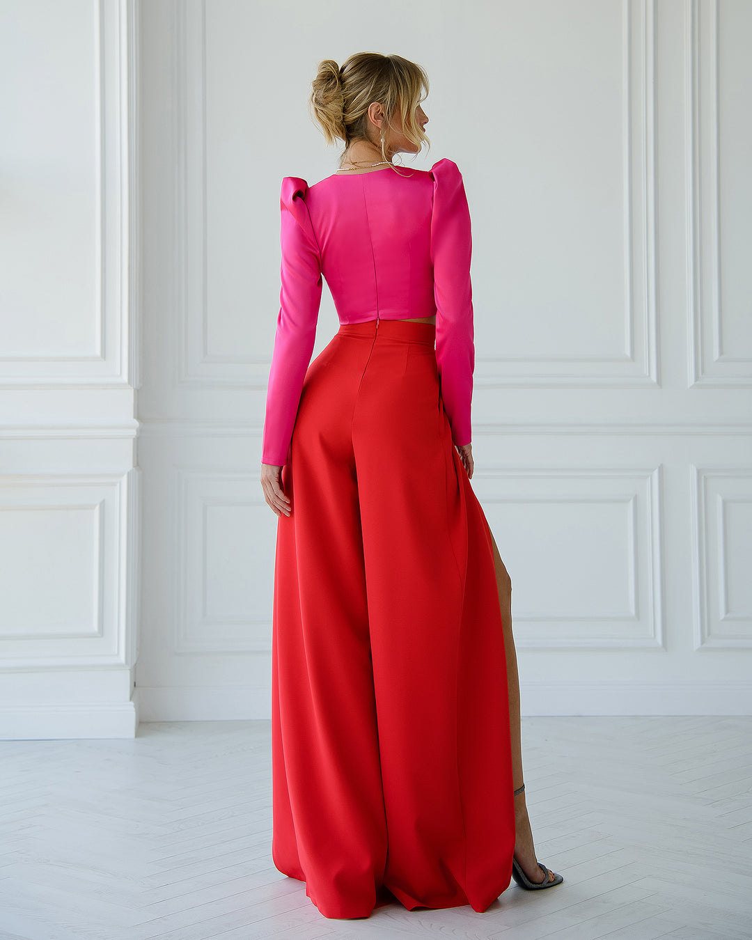 Red Wide Leg Pants