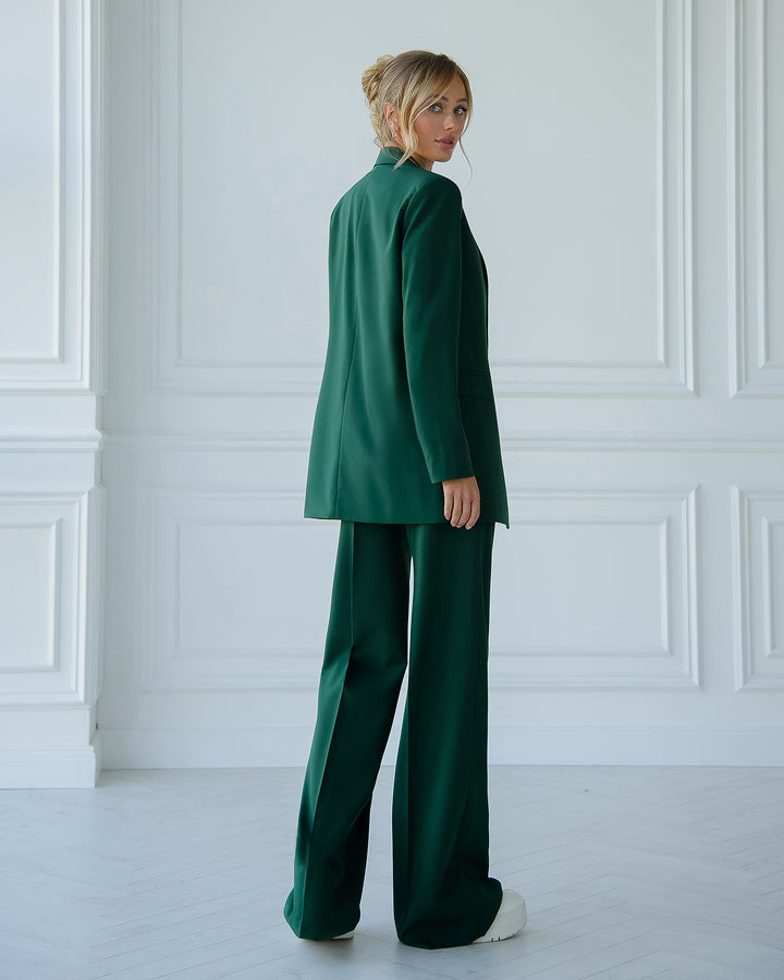Emerald Green oversize Blazer and wide leg pants co-ord suit for business women
