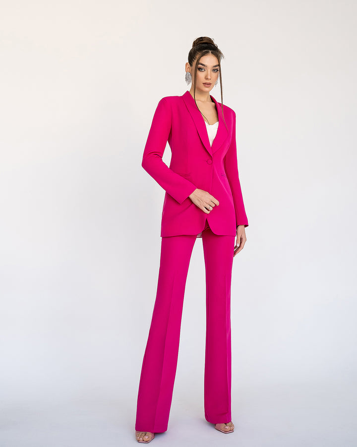 Hot Pink fitted pantsuit for tall women