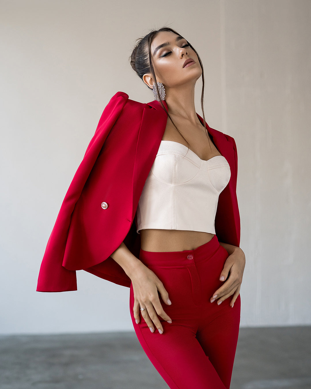 Red Bell Bottom Pants Suit