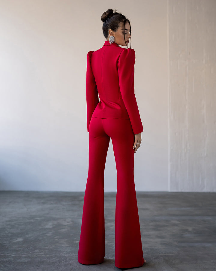 Red Bell Bottom Pants Suit