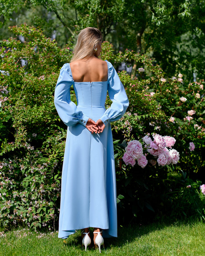 Light blue Voluminous Sleeves dress