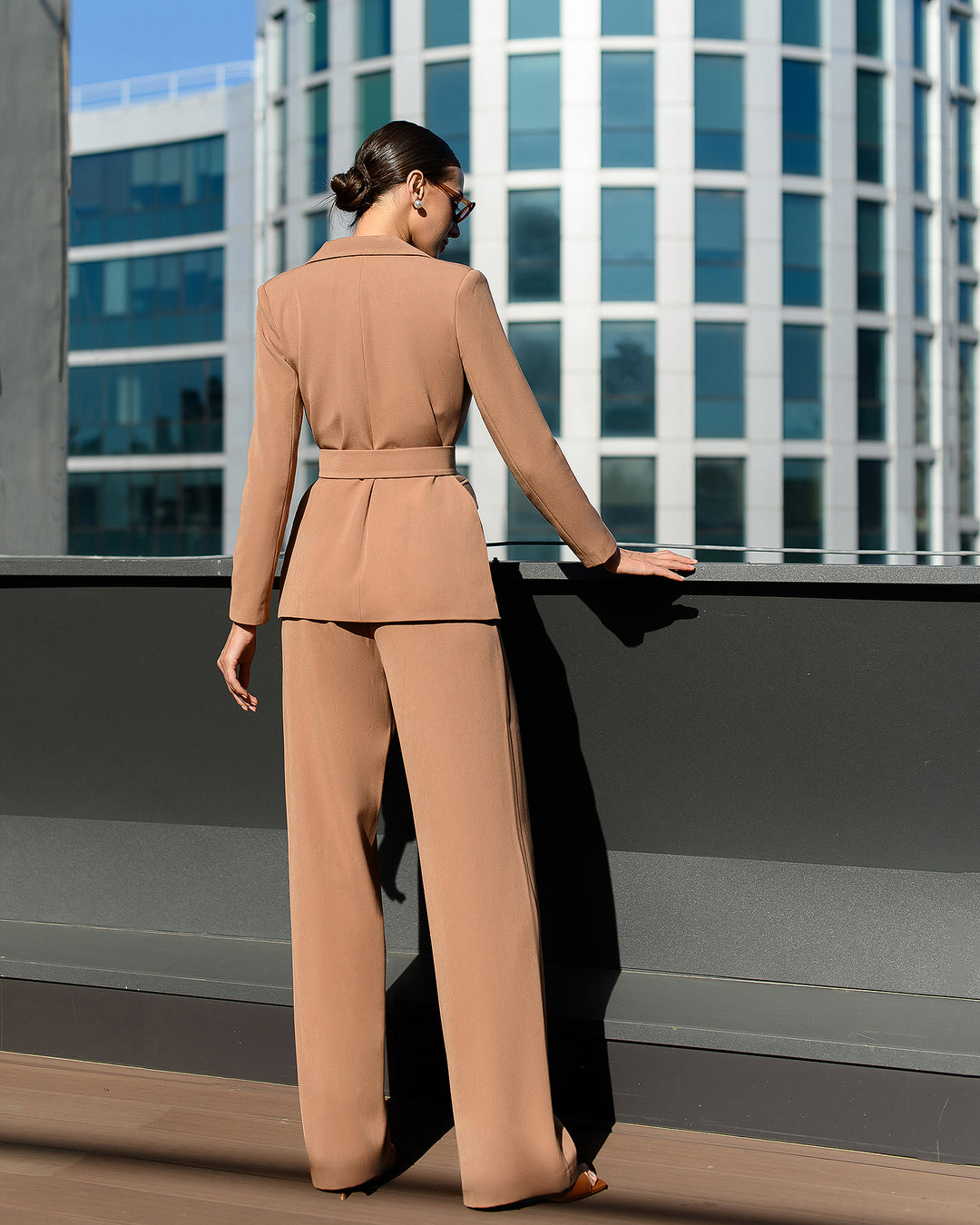 Toffee Beige 2-piece Blazer Trouser Suit for Tall Women