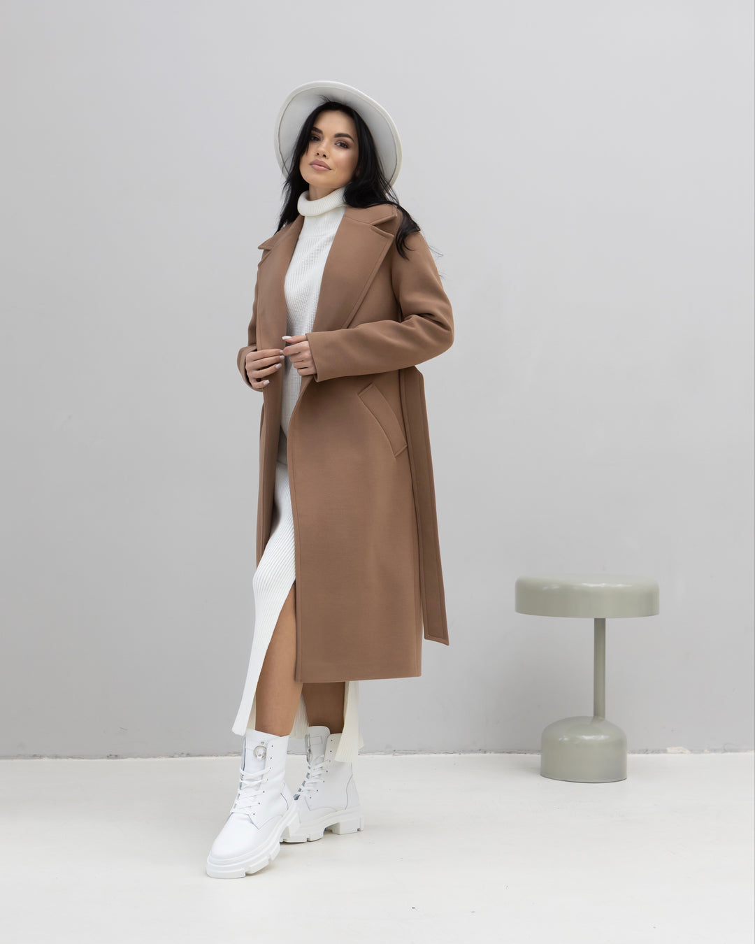 Madrid Wool Wrap Coat Caramel
