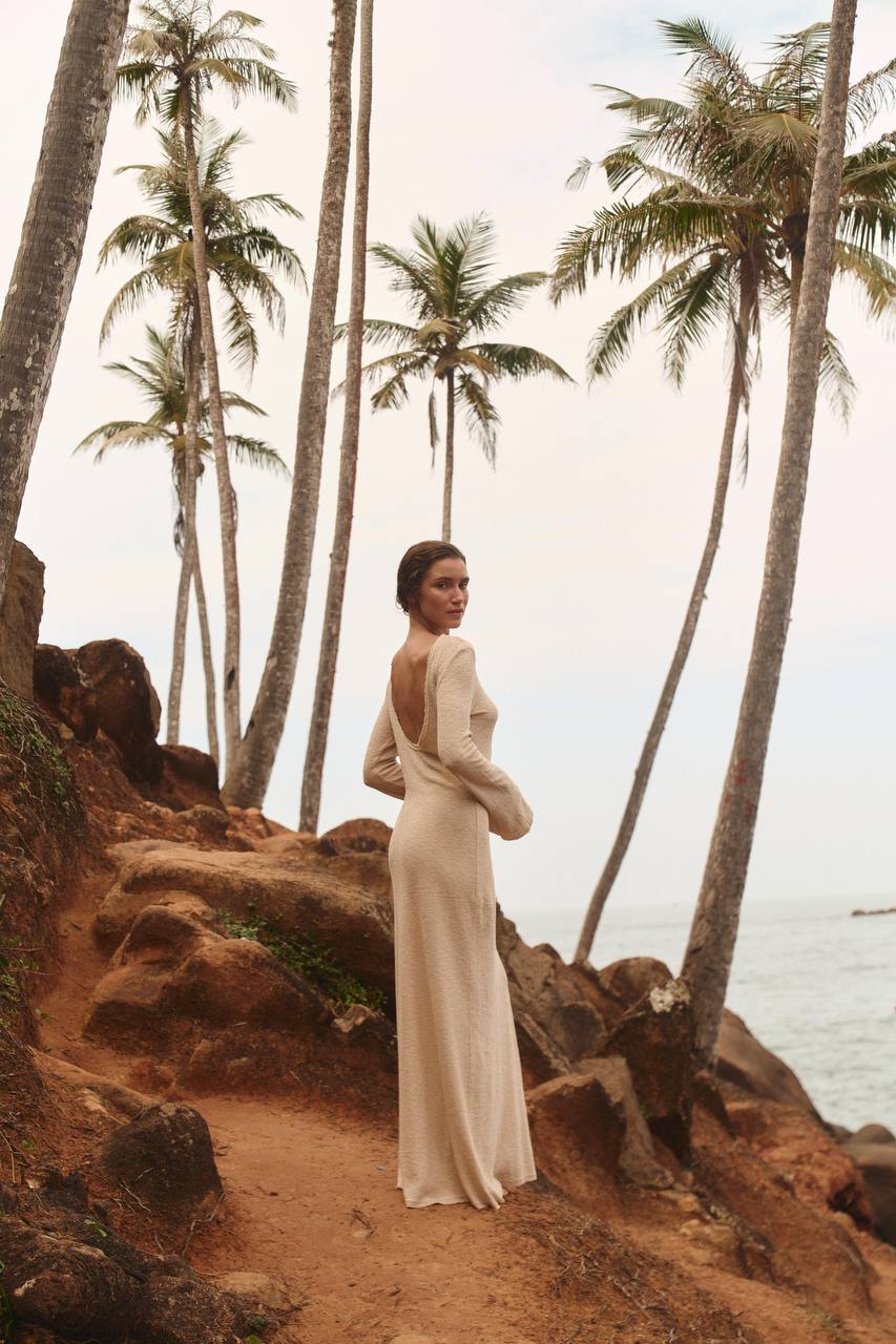 Goddess of the Sea maxi dress beige