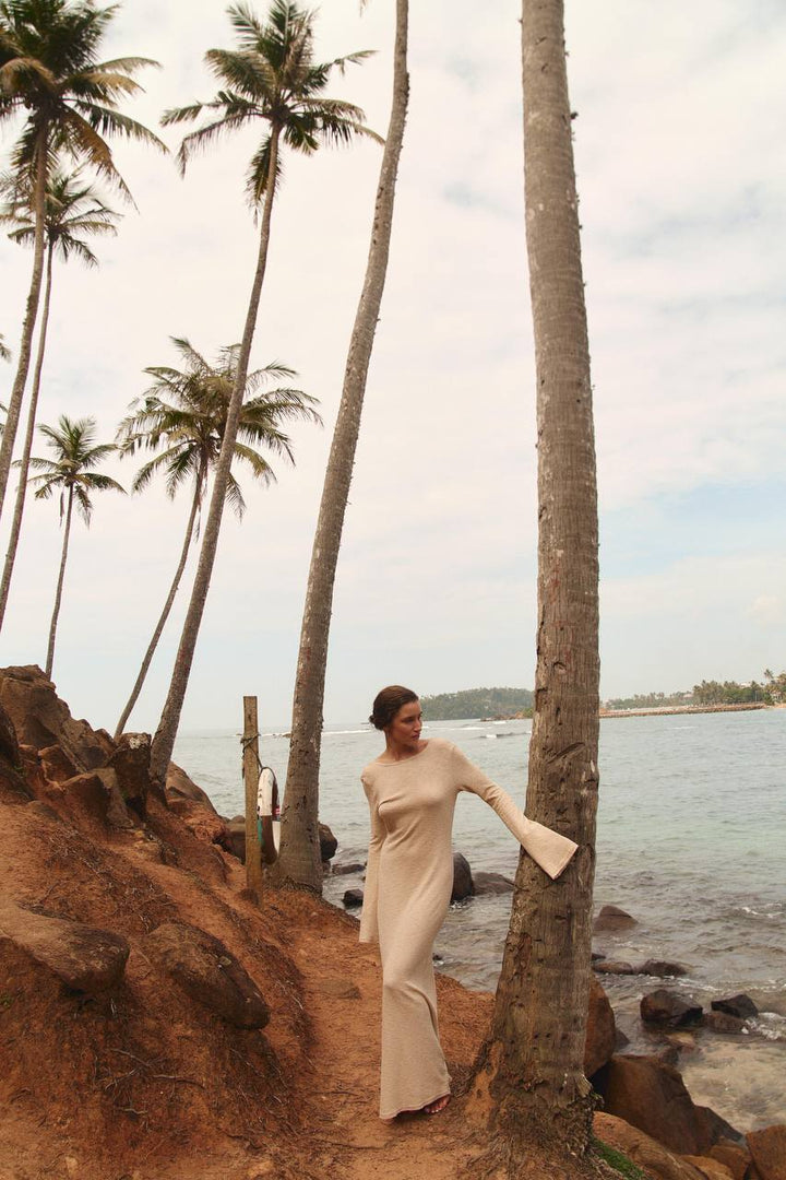 Goddess of the Sea maxi dress beige