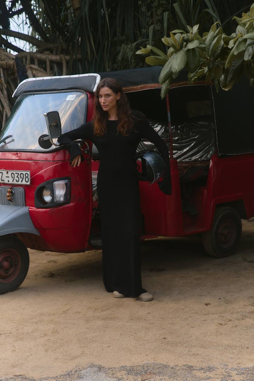 Goddess of the Sea maxi dress black