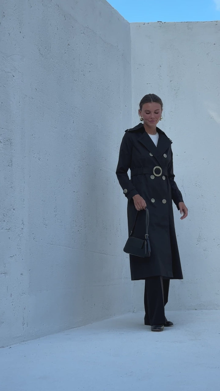 Black cotton Trenchcoat