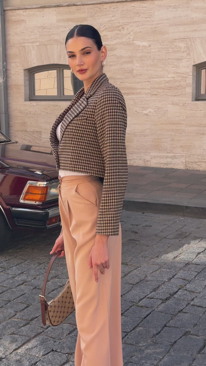 Beige palazzo pants