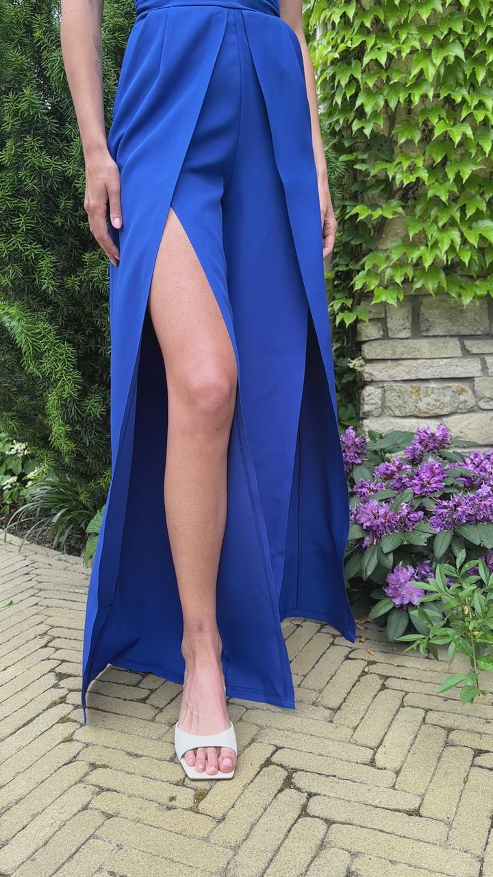 Electric blue corserted Jumpsuit