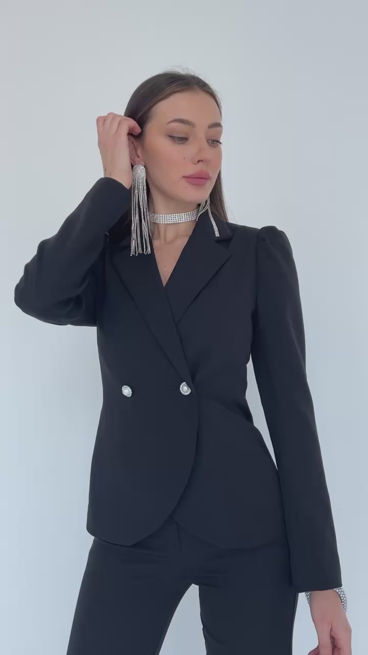 Black formal 2-piece pantsuit