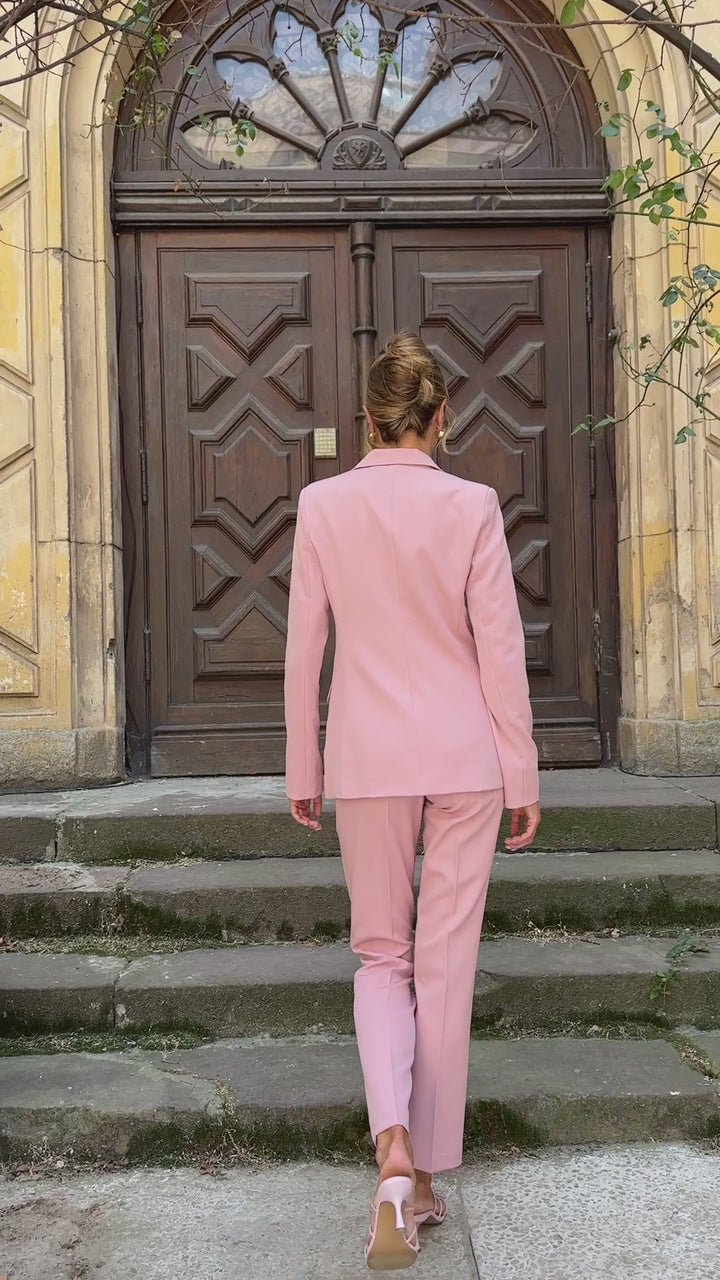 Dusty Pink slim fit pantsuit