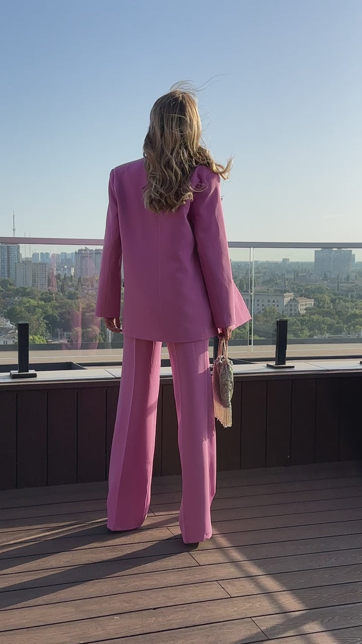 Baby Pink formal 3-piece pantsuit for tall