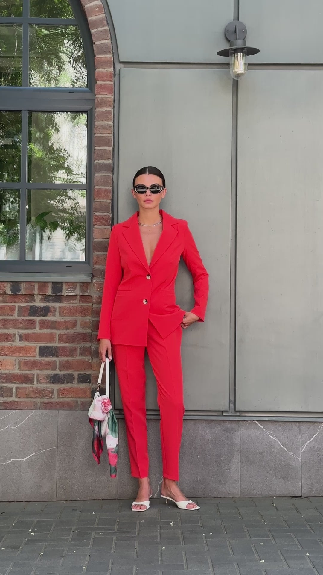 Coral classic pantsuit