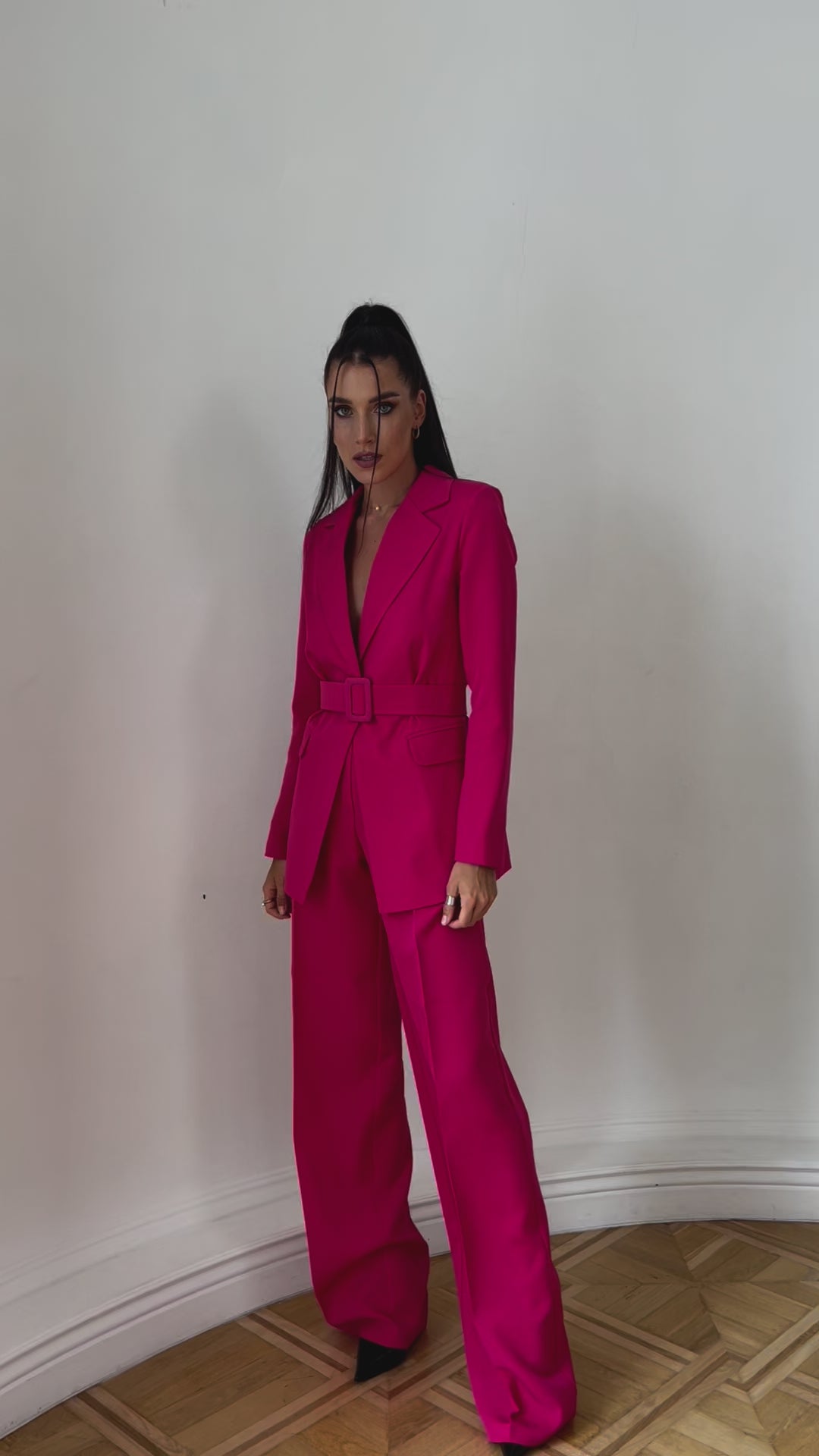 Hot Pink 2-piece Suit Set for Tall Women