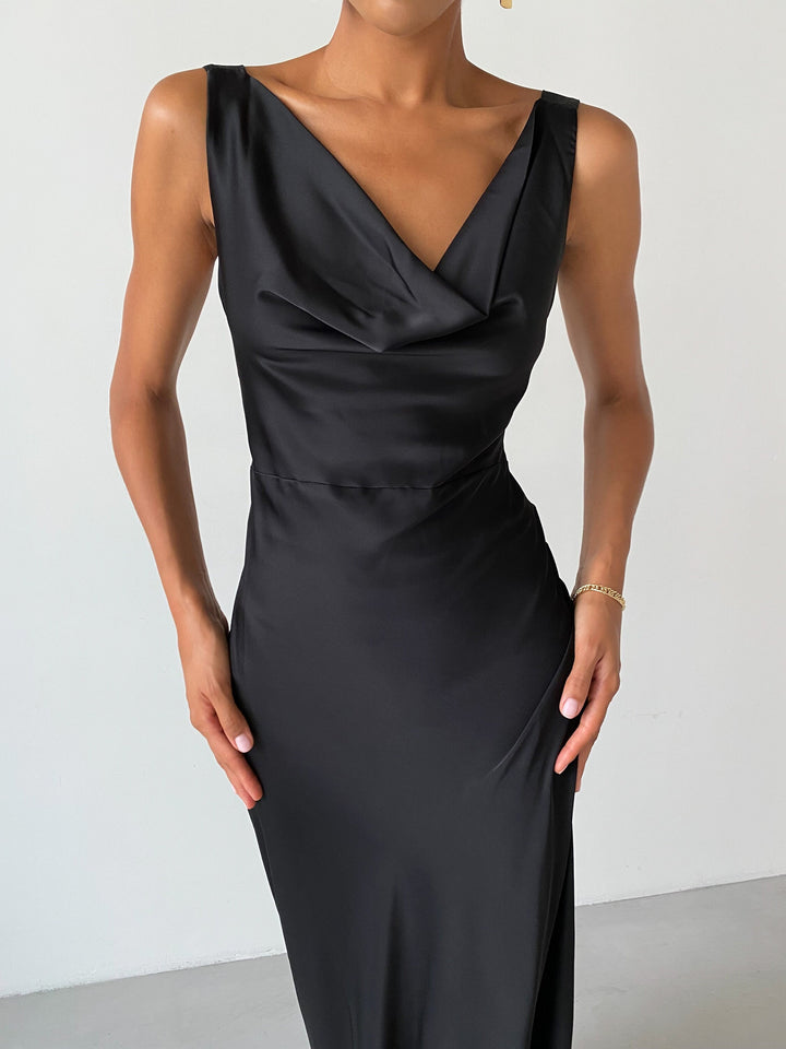 Black Maxi Silk slip Dress