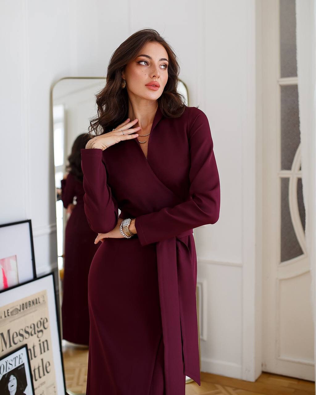 Burgundy Maxi Wrap Dress