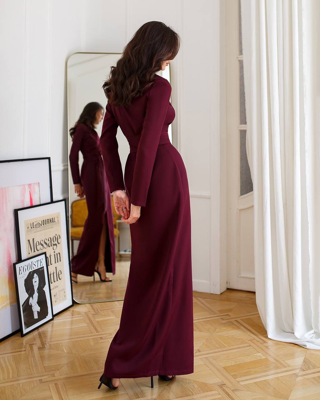 Burgundy Maxi Wrap Dress