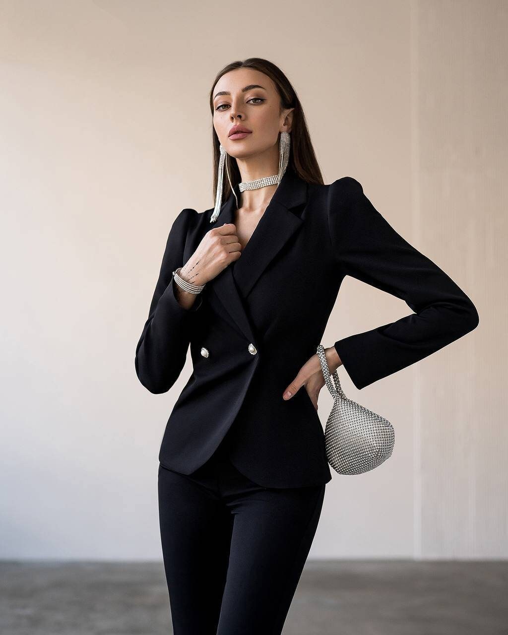 Black formal 2-piece pantsuit