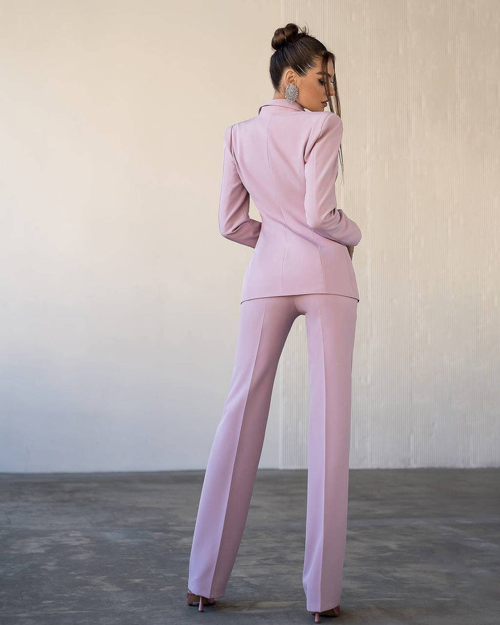 Dusty pink formal 2-piece pantsuit for tall women