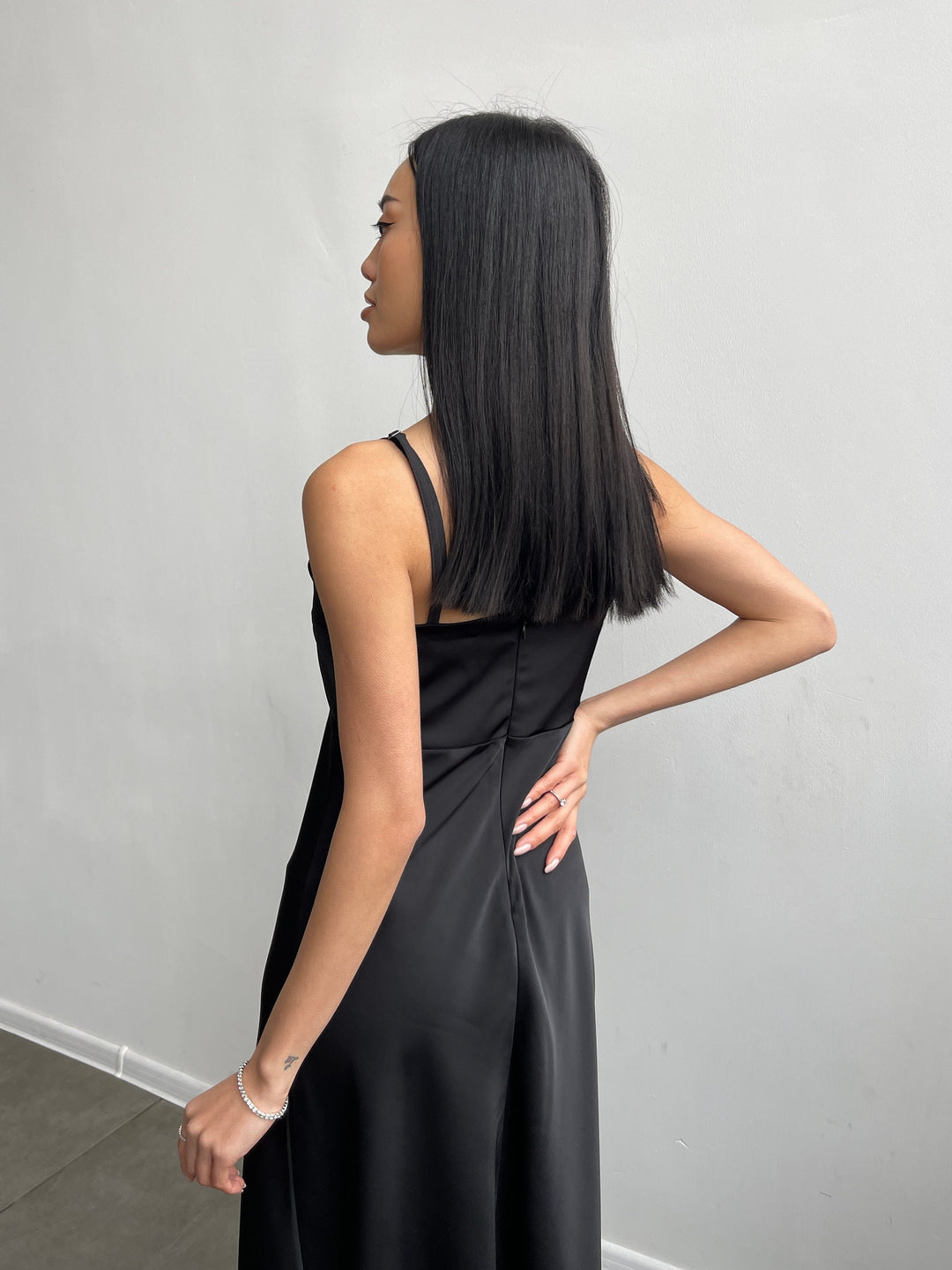 Black Silk Slip Dress