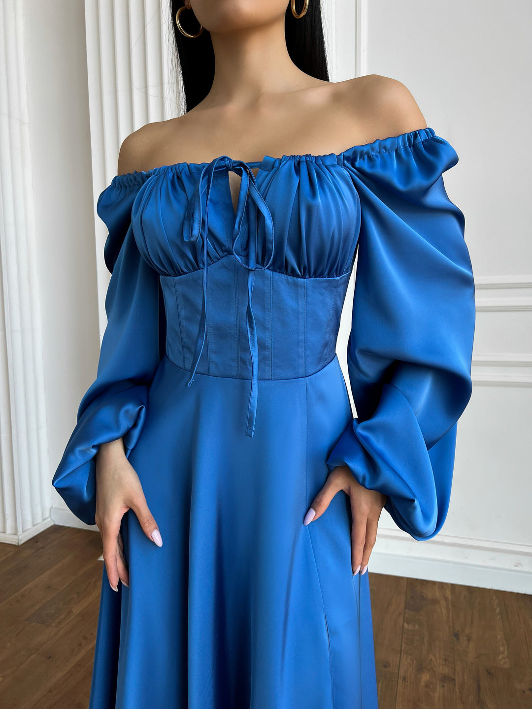 Royal Blue Silk Maxi Dress