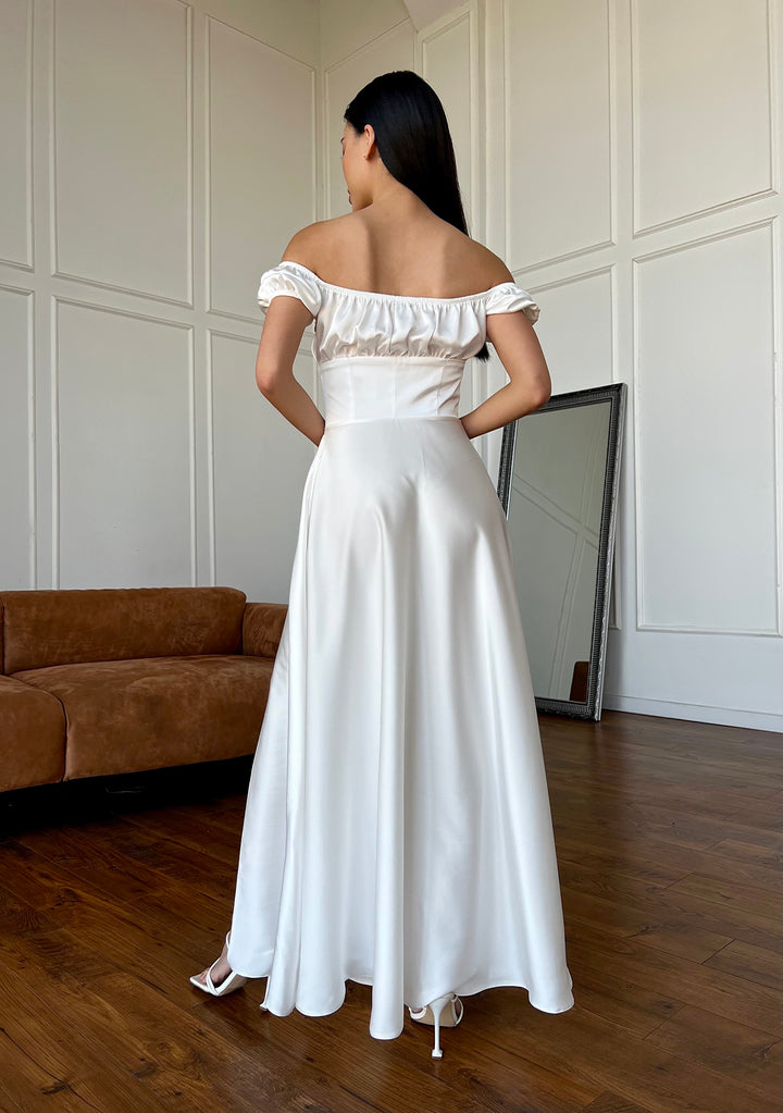 White Silk Maxi Dress