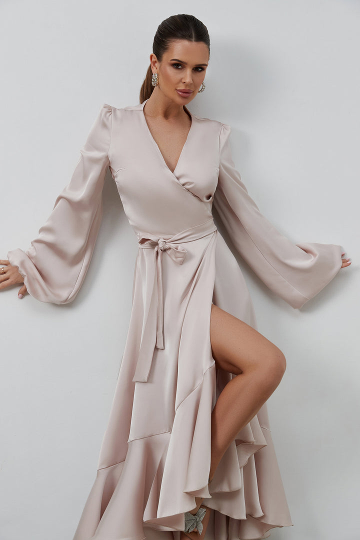 Ivory Silk Wrap Dress